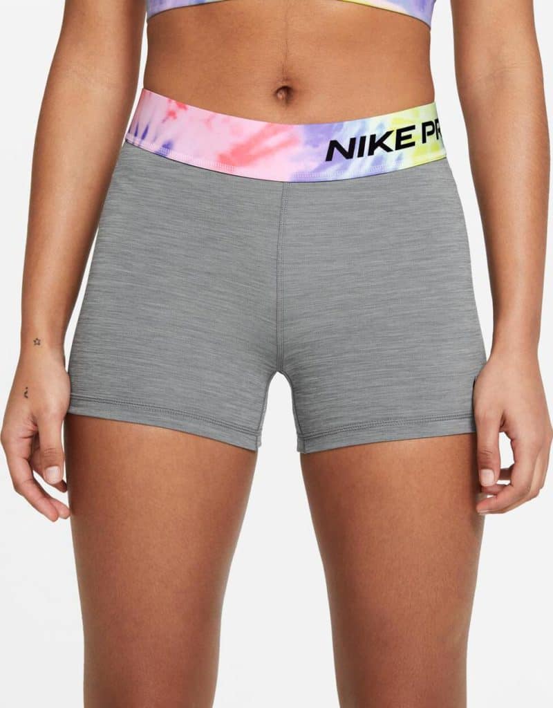 Nike Womens 3 inches Pro Training Shorts - Tie Dye worn front