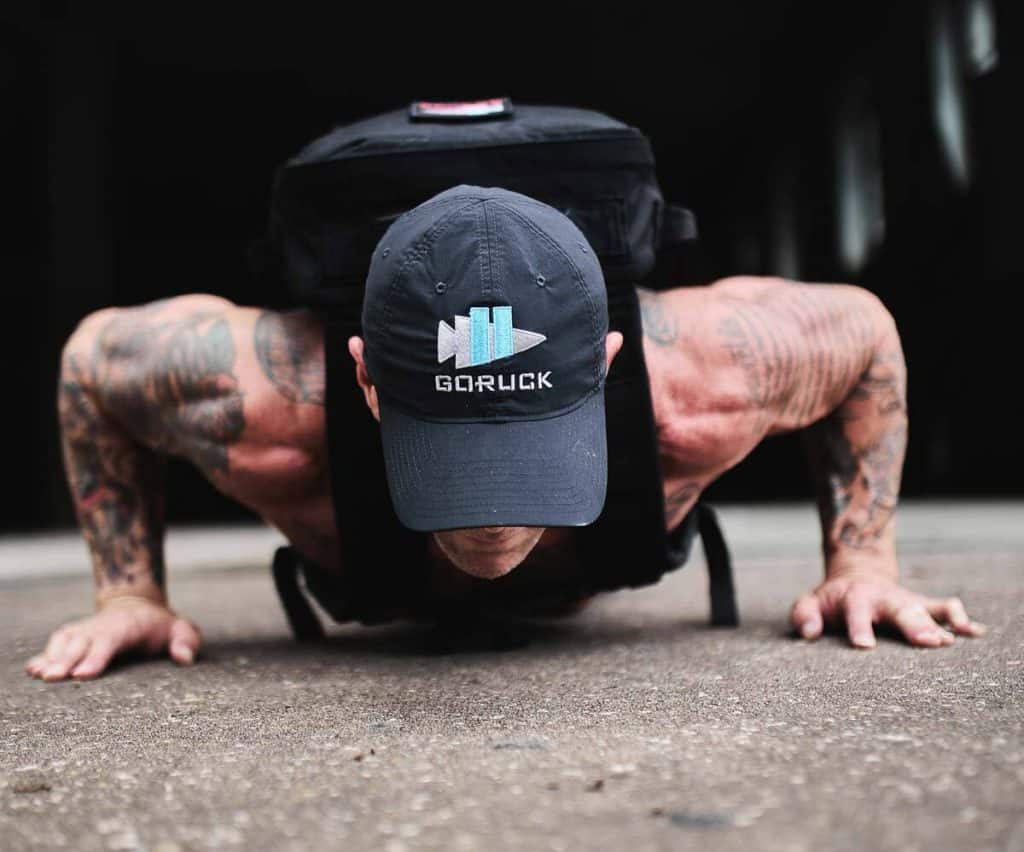 GORUCK Performance TAC Hat worn push up