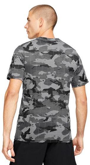 Nike Mens Dri-FIT Camo Training T-Shirt smoke gray back