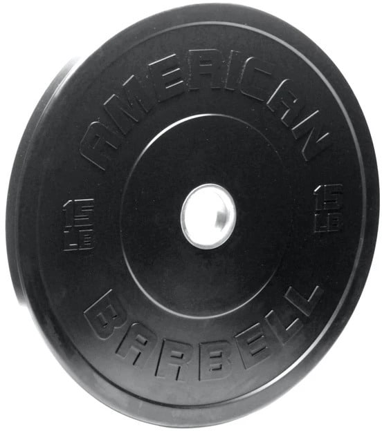 American Barbell Black LB Sport Bumper Plates 15 lb