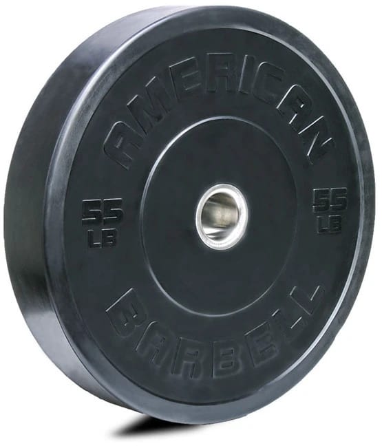 American Barbell Black LB Sport Bumper Plates 55 lb