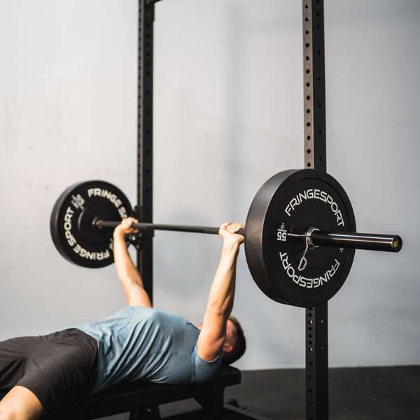 Fringe Sport Squat Rack with Pullup Bar with a user 2