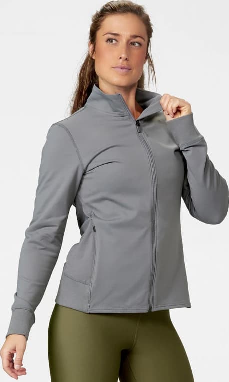 Hylete Apex Jacket Cool Gray worn front