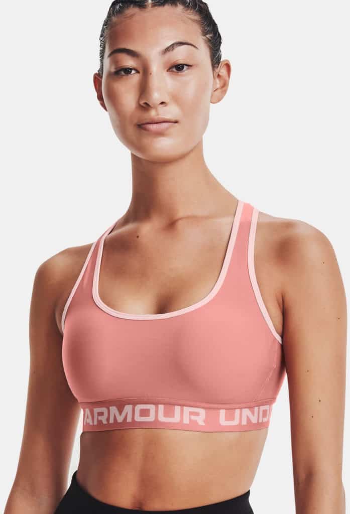 Under Armour Womens Armour® Mid Crossback Sports Bra worn front