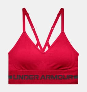 Under Armour Womens UA Seamless Low Long Heather Sports Bra full front
