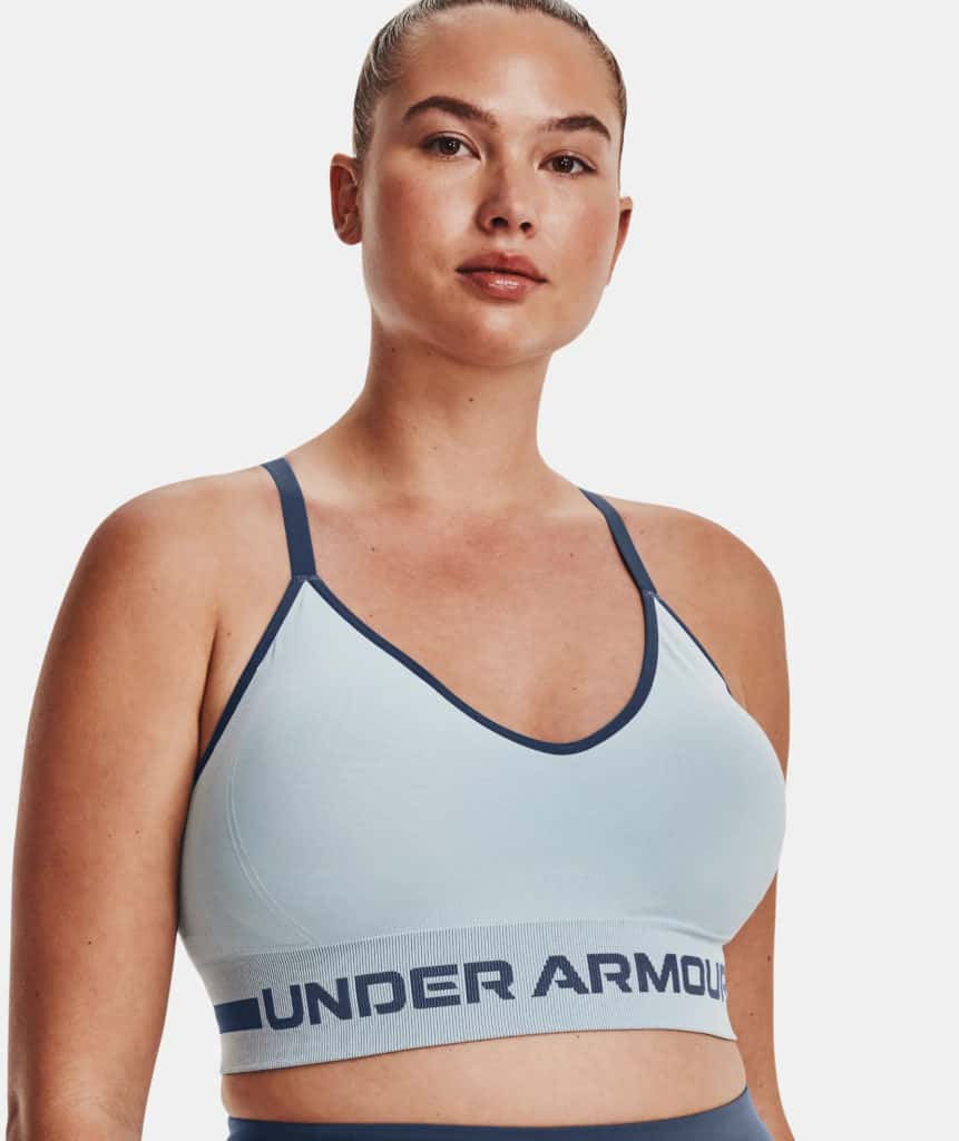 Under Armour Womens UA Seamless Low Long Sports Bra worn back 2