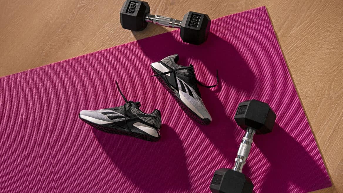 Reebok Nano X2 with dumbbells