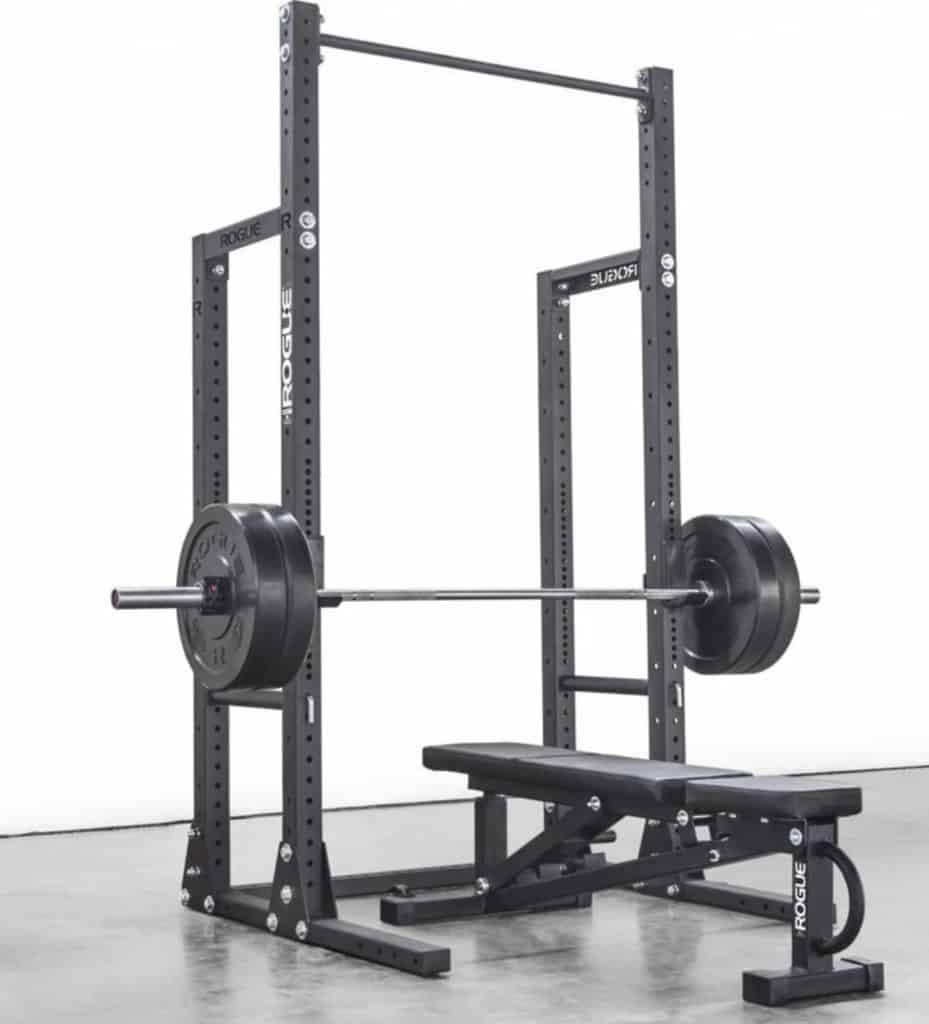 Rogue HR-2 Half Rack with a bench