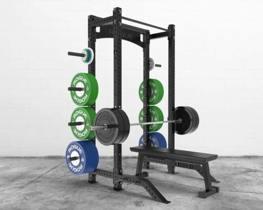 Rogue Monster Lite Half Rack with a bench