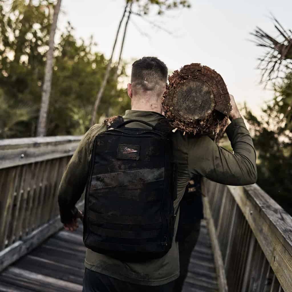 GORUCK Rucker 4 worn by an athlete