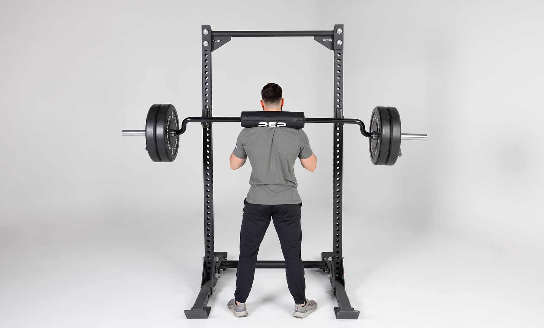 Rep Fitness Safety Squat Bar with an athlete 3