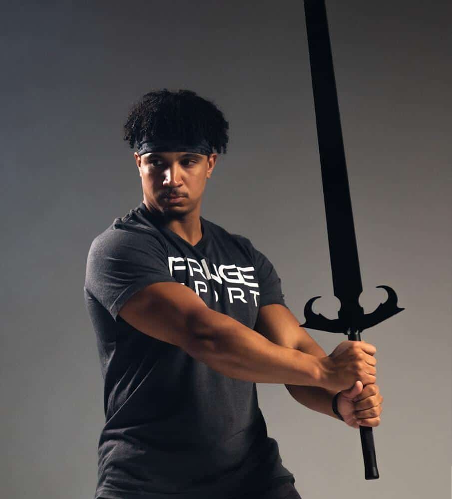 Fringe Sport Fitness Swords - Katana, Omens, Power with an athlete 1