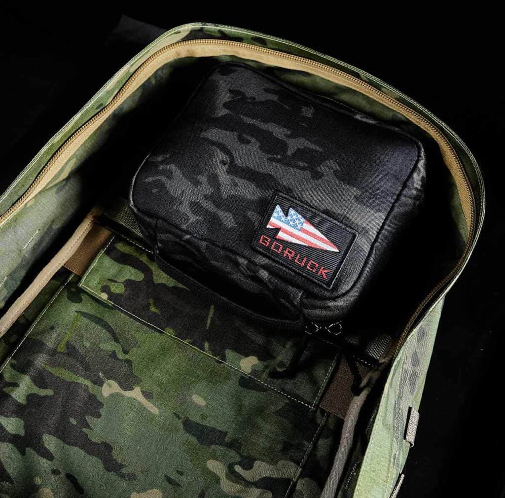GORUCK GR2 Field Pocket black multicam inside the bag