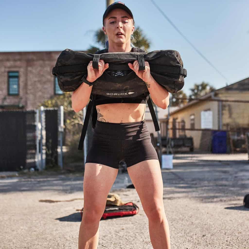 GORUCK Womens Indestructible Squat Shorts worn by an athlete