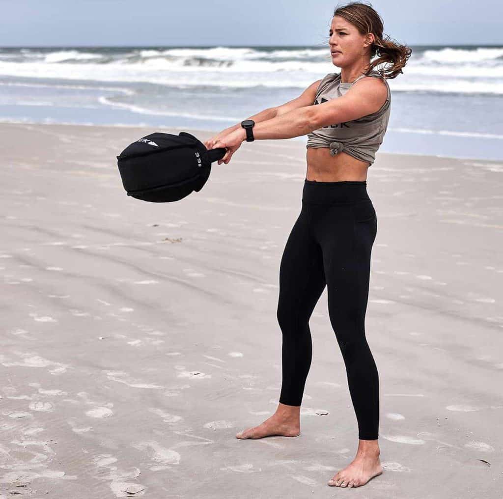 GORUCK Sand Kettlebells 35lbs with an athlete