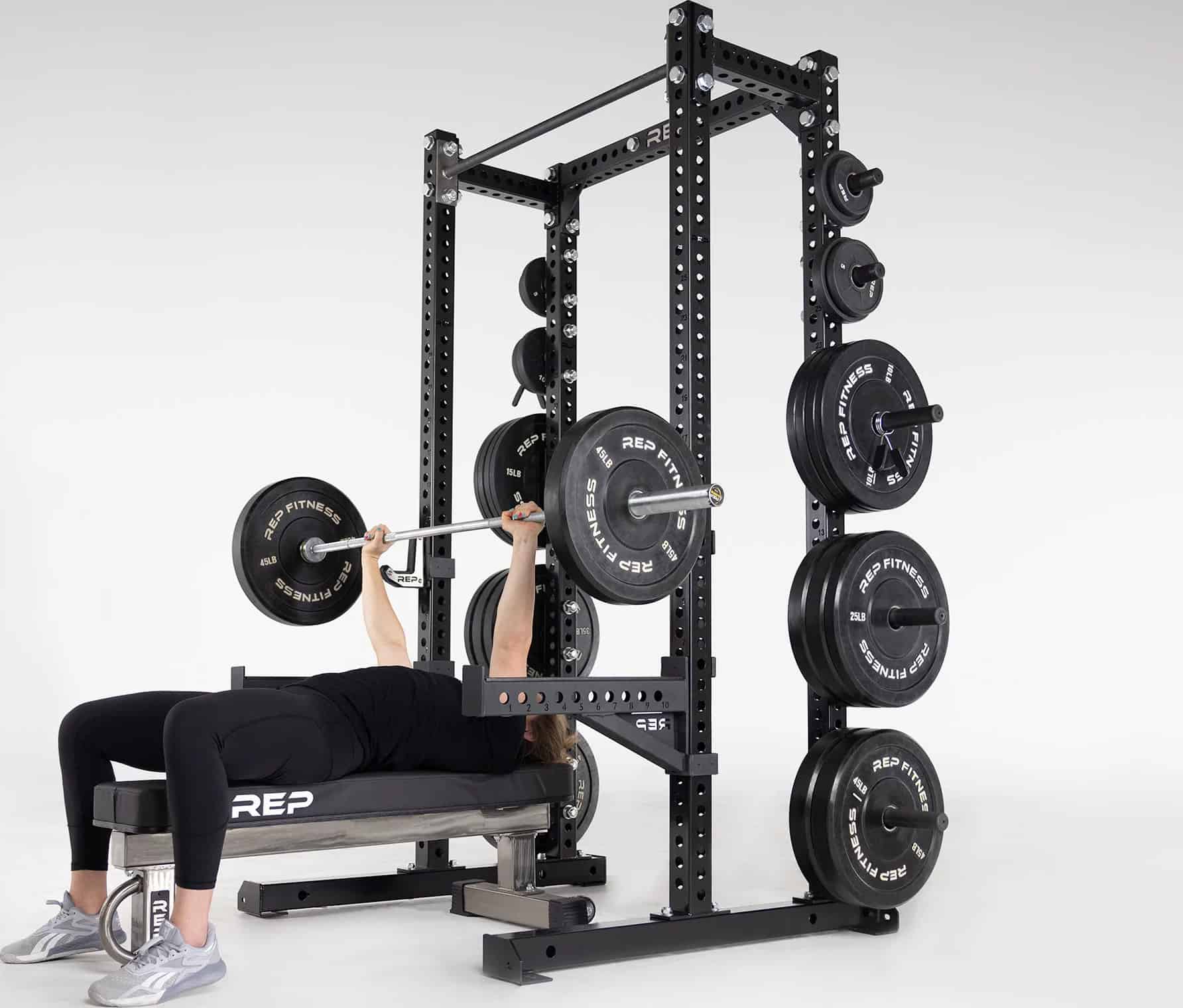 Rep Fitness Apollo Half Rack with an athlete 2