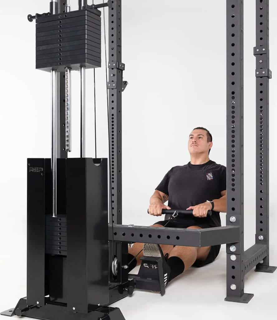 Rep Fitness Selectorized Lat Pulldown & Low Row with an athlete 2
