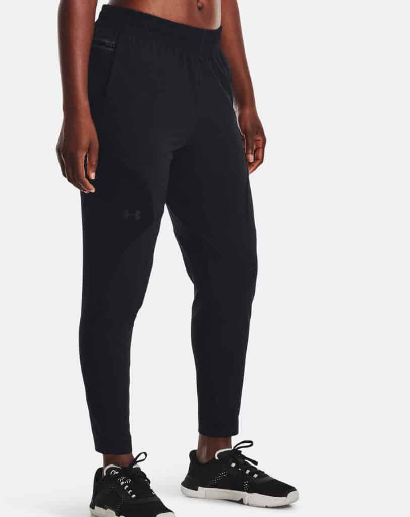 Under Armour Womens UA Unstoppable Hybrid Pants worn quarter front
