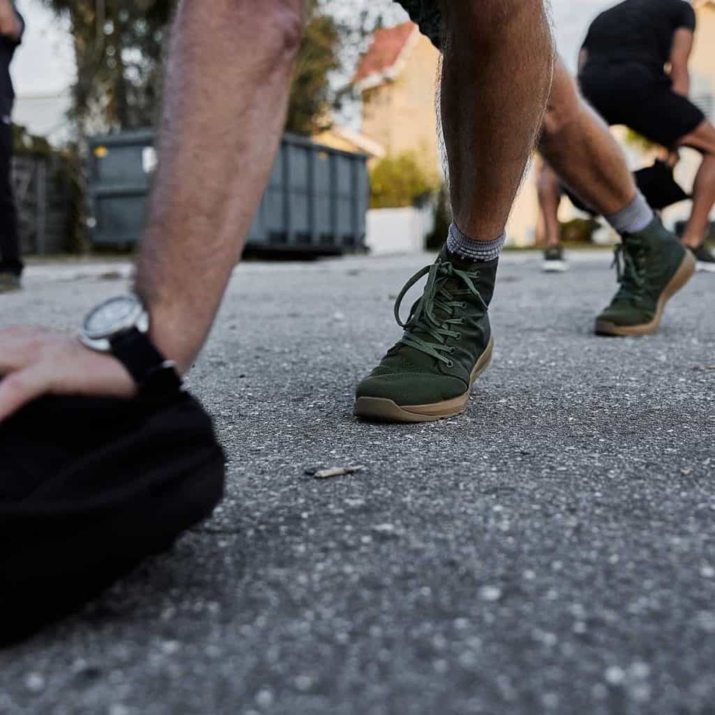 GORUCK Ballistic Trainers - Mid Top worn by an athlete 2