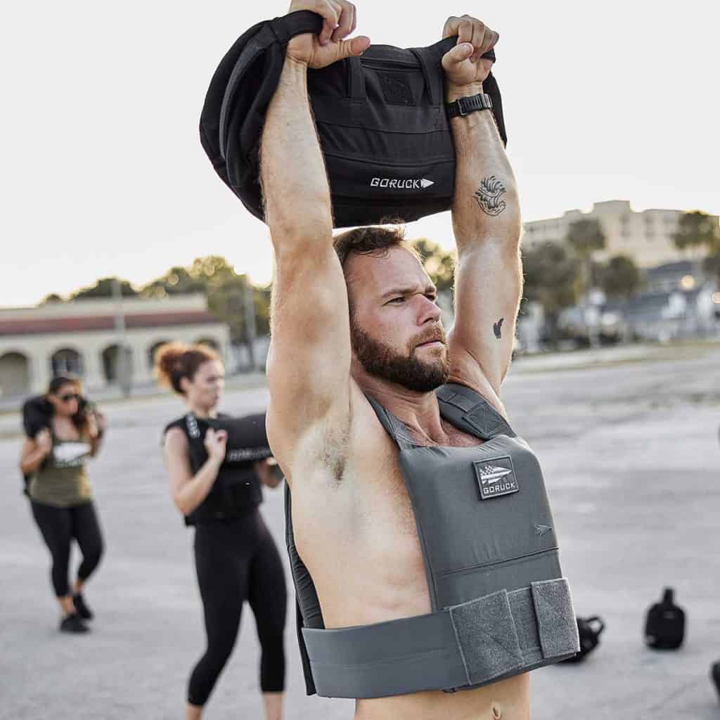 GORUCK Training Weight Vest with an athlete