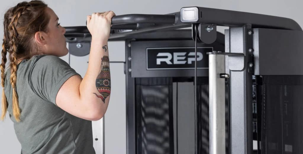Rep Fitness FT-3000 Compact Functional Trainer with an athlete 6
