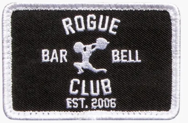 Rogue Barbell Club Patch black white