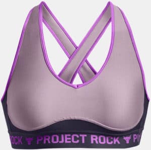 Under Armour Womens Project Rock Crossback Disrupt Sports Bra full front