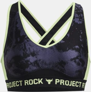 Under Armour Womens Project Rock Crossback Printed Sports Bra full front