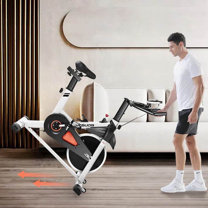 Yosuda YOSUDA Indoor Stationary Cycling Bike YB001 with an athlete 3