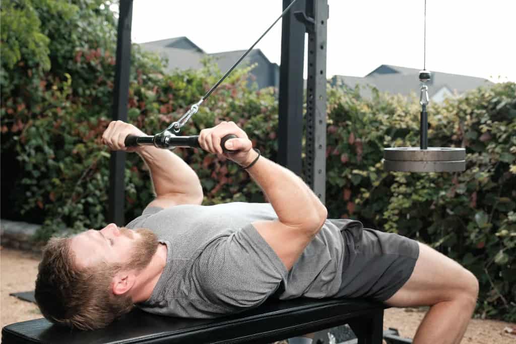 Fringe Sport Lat & Lift Cable Pulley System with an athlete 5