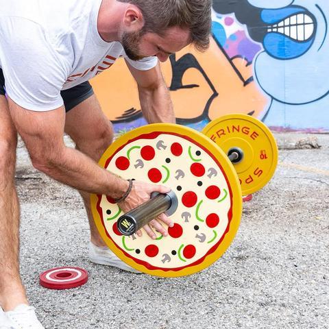 Fringe Sport Pizza & Donut Bumper Set (10lb Pair) with an athlete
