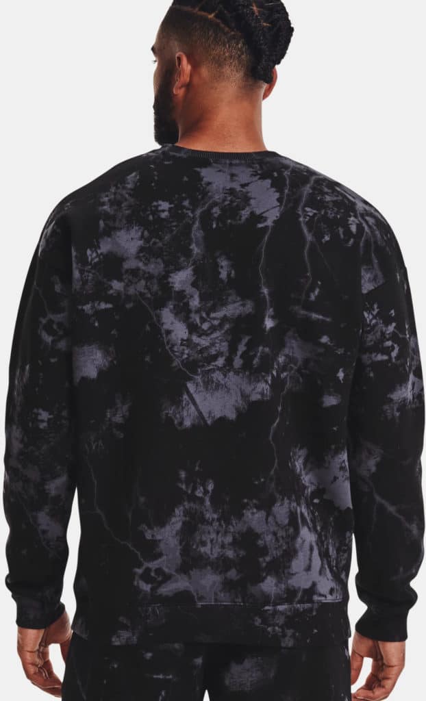 Under Armour Mens Project Rock Rival Fleece Disrupt Printed Crew back
