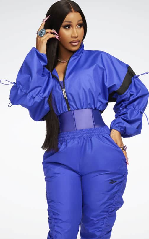 Reebok Cardi B Woven Crop Jacket worn