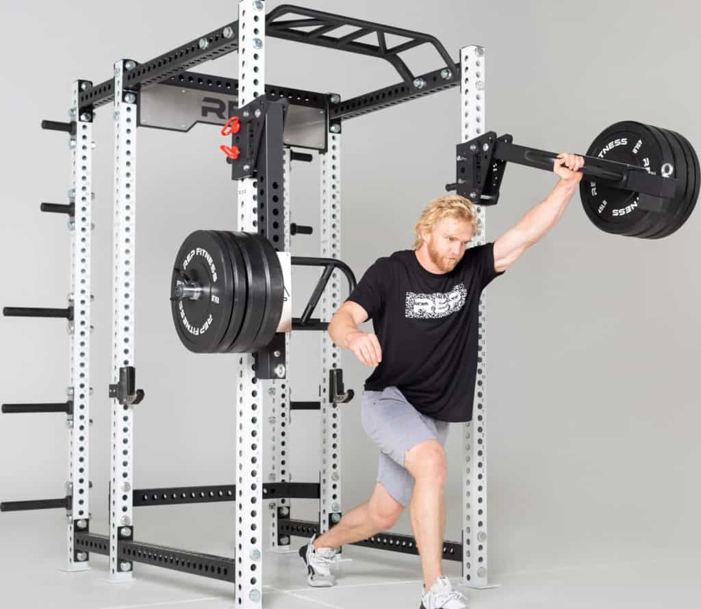 Rep Fitness PR-5000 Rack Builder with an athlete