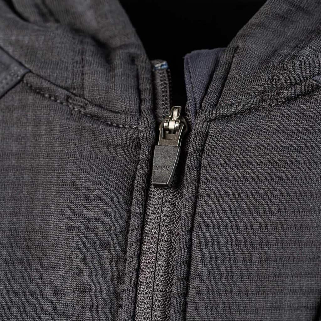 GORUCK Indestructible Grid Fleece Full Zip zipper details