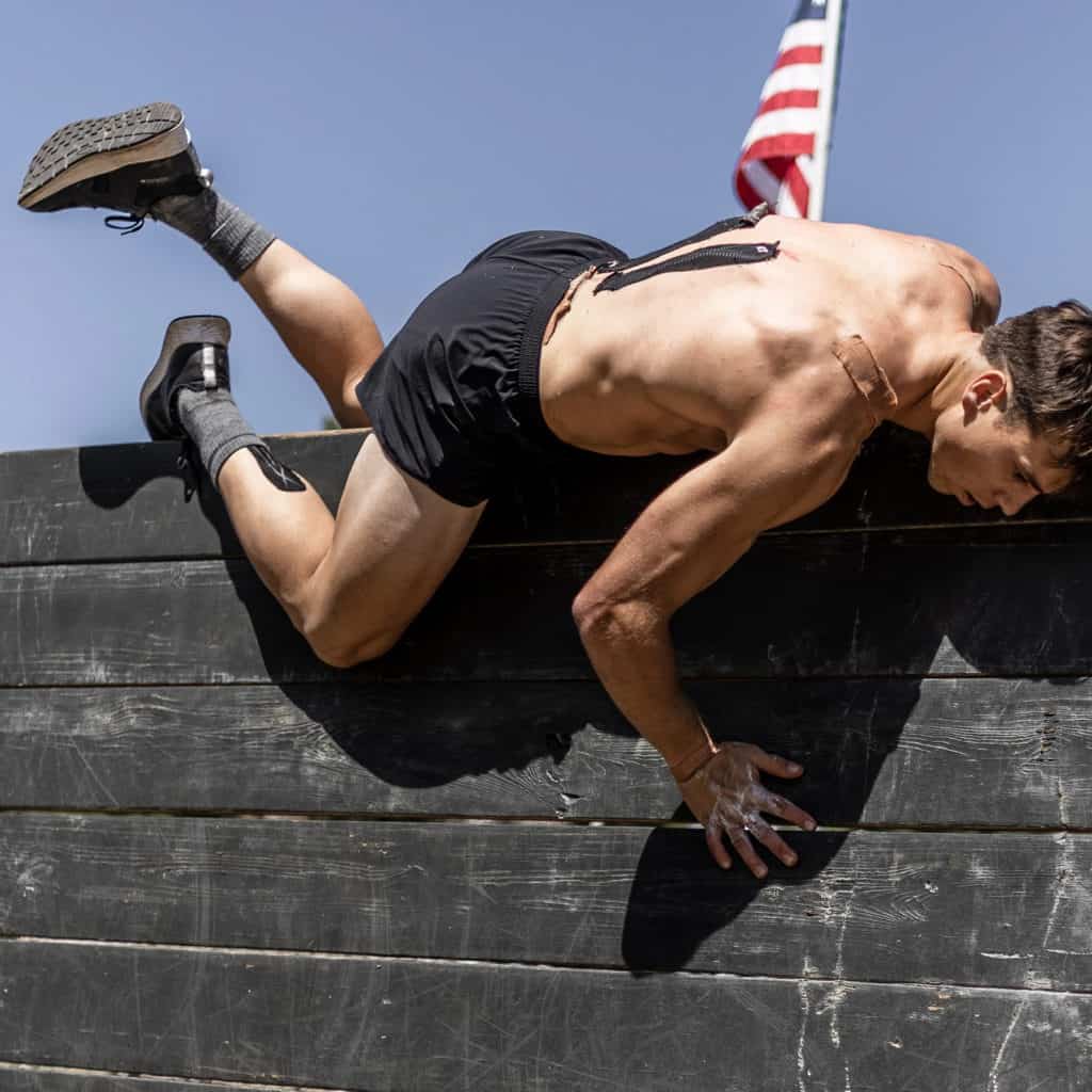 GORUCK Rough Runners - Black + Stone + White worn by an athlete 6